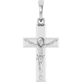 18K White Crucifix Pendant
