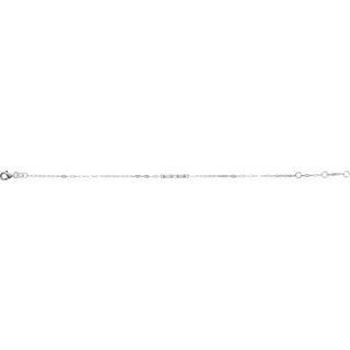 Sterling Silver 1/6 CTW Natural Diamond Three-Stone Bar 6-7 1/2" Link Bracelet