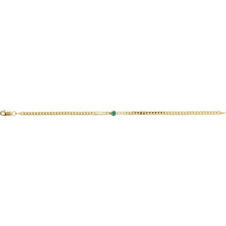 14K Yellow Lab-Grown Emerald Link 7" Bracelet