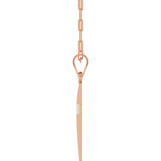 14K Rose Cross & Paperclip-Style Chain 18" Necklace