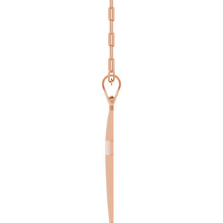 14K Rose Cross & Paperclip-Style Chain 18" Necklace