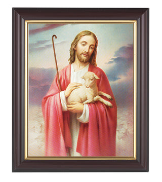 Good Shepherd In Walnut Frame 10.25X12.25" 8X10 Print
