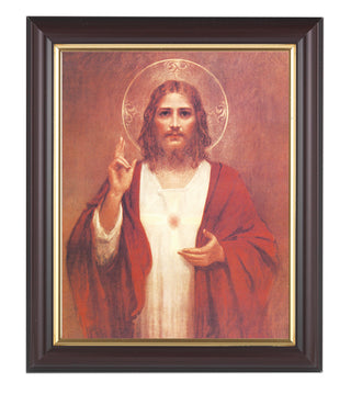 Sacred Heart In Walnut Frame 10.25X12.25" 8X10 Print