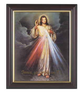 Divine Mercy (Spanish)In Walnut Frame 10.25X12.25" 8X10 Print