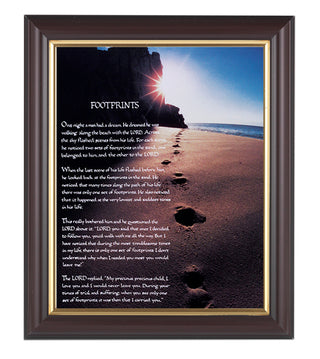 Footprints In Walnut Frame 10.25X12.25" 8X10 Print