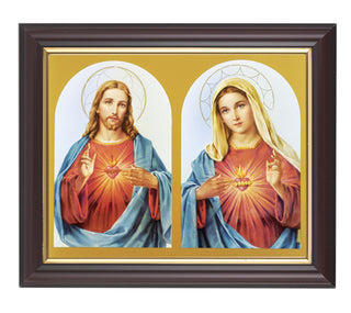 The Sacred Hearts In Walnut Frame 10.25X12.25" 8X10 Print