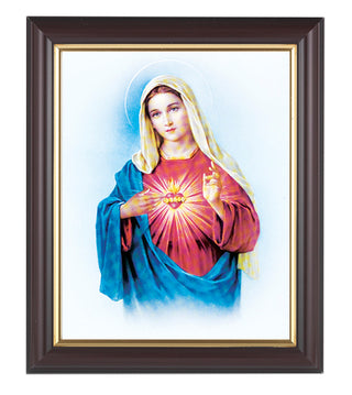Immaculate Heart Of Mary 8X10 Walnut Frame 10.25X12.25"