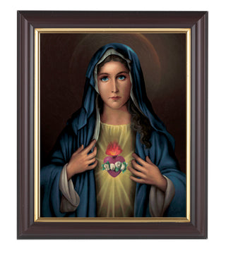 Immaculate Heart Of Mary 8X10 Walnut Frame 10.25X12.25"