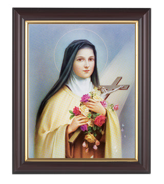 St. Therese In Walnut Frame 10.25X12.25" 8X10 Print