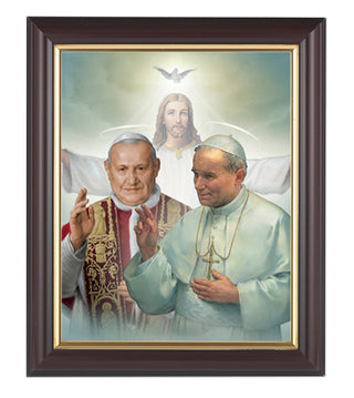 Sts. John XXIII and John Paul II Walnut Frame 10.25X12.25" 8X10Prt