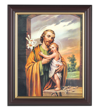 St. Joseph In Walnut Frame 10.25X12.25" 8X10 Print
