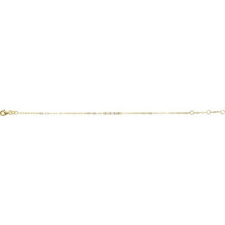 14K Yellow 1/6 CTW Natural Diamond Three-Stone Bar 6-7 1/2" Link Bracelet