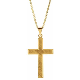 14K Yellow 22x14 mm Cross 18" Necklace