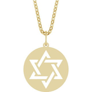 14K Yellow Star of David 18" Necklace