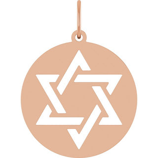 14K Rose Star of David Pendant