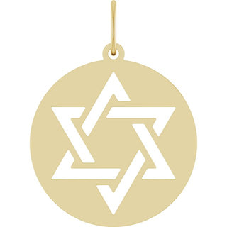 14K Yellow Star of David Pendant