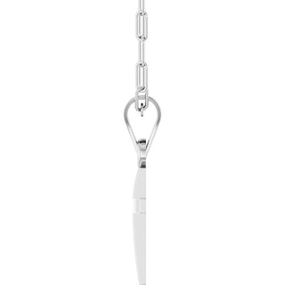 14K White Cross & Paperclip-Style Chain 18" Necklace