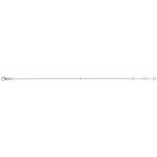 Sterling Silver Sideways Cross Paperclip-Style Chain 6 1/2-7 1/2" Bracelet