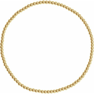 14K Yellow Gold-Filled 2 mm Elastic Bead 6 1/2" Bracelet