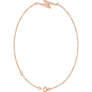 14K Rose Lightning Bolt Link 6 1/2-7 1/2" Bracelet