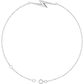 Platinum Lightning Bolt Link 6 1/2-7 1/2" Bracelet