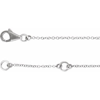 Sterling Silver Imitation Cubic Zirconia Double Sideways Cross 7-8" Bracelet