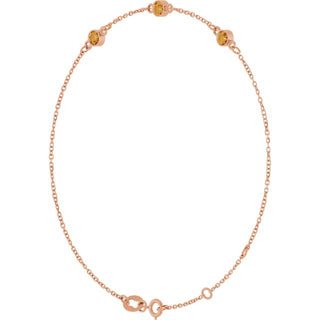 14K Rose Natural Citrine Bezel-Set Three-Stone 6 1/2-7 1/2" Bracelet
