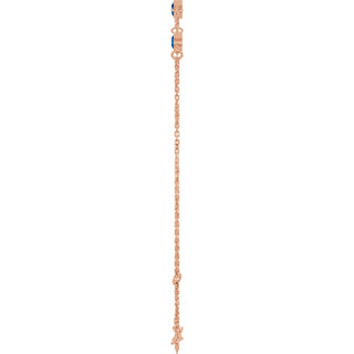 14K Rose Lab-Grown Blue Sapphire Bezel-Set Three-Stone 6 1/2-7 1/2" Bracelet