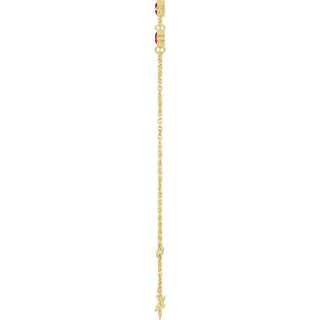 14K Yellow Natural Ruby Bezel-Set Three-Stone 6 1/2-7 1/2" Bracelet