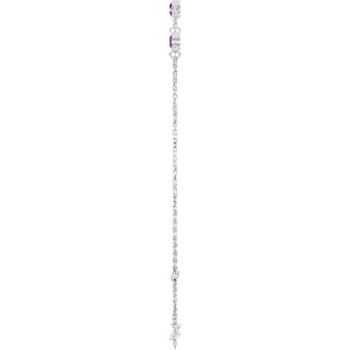 Sterling Silver Natural Amethyst 6 1/2-7 1/2" Bracelet