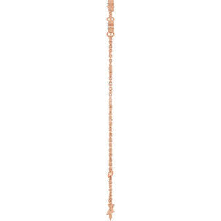 14K Rose 1/4 CTW Natural Diamond Bezel-Set Three-Stone 6 1/2-7 1/2" Bracelet