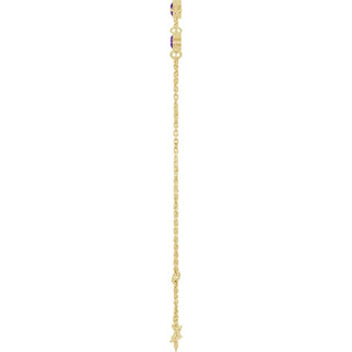 14K Yellow Natural Amethyst Bezel-Set Three-Stone 6 1/2-7 1/2" Bracelet