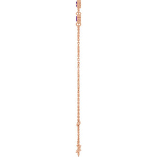 14K Rose Natural Amethyst Bezel-Set Three-Stone 6 1/2-7 1/2" Bracelet
