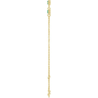 14K Yellow Lab-Grown Emerald Bezel-Set Three-Stone 6 1/2-7 1/2" Bracelet