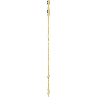 14K Yellow Natural Blue Sapphire Bezel-Set Three-Stone 6 1/2-7 1/2" Bracelet