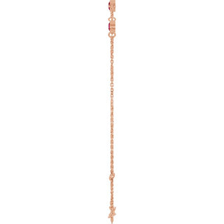 14K Rose Natural Ruby Bezel-Set Three-Stone 6 1/2-7 1/2" Bracelet