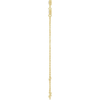 14K Yellow 1/4 CTW Natural Diamond Bezel-Set Three-Stone 6 1/2-7 1/2" Bracelet