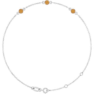 Sterling Silver Natural Citrine 6 1/2-7 1/2" Bracelet