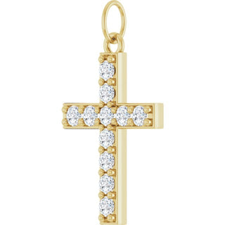 14K Yellow 1/3 CTW Lab-Grown Diamond Cross Pendant 
