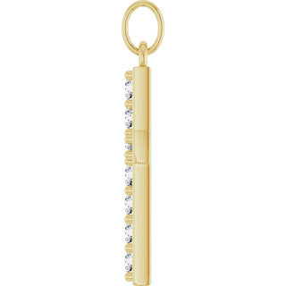 14K Yellow 1/3 CTW Lab-Grown Diamond Cross Pendant 