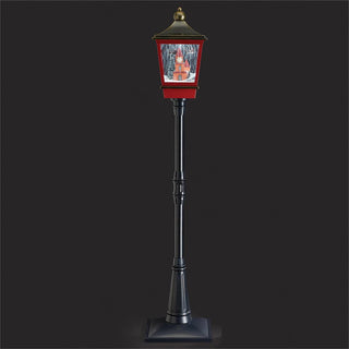 75-Inch Lighted Musical Lantern Rotating Santa - Snowblower