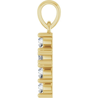14K Yellow 1/4 CTW Natural Diamond Cross Pendant