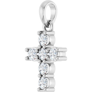 Sterling Silver 1/4 CTW Lab-Grown Diamond Cross Pendant