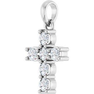 Platinum 1/3 CTW Natural Diamond Cross Pendant