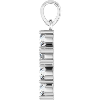 Sterling Silver 1/2 CTW Natural Diamond Cross Pendant