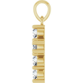 14K Yellow 1/2 CTW Lab-Grown Diamond Cross Pendant