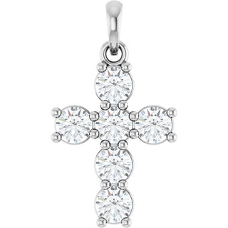 Platinum 3/4 CTW Lab-Grown Diamond Cross Pendant