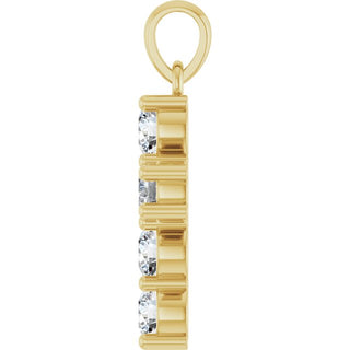 14K Yellow 3/4 CTW Lab-Grown Diamond Cross Pendant