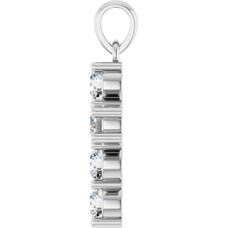 Sterling Silver 3/4 CTW Lab-Grown Diamond Cross Pendant