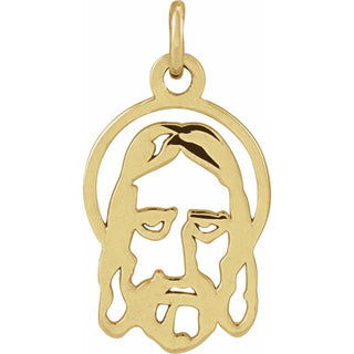 18K Yellow 14x9 mm Face Of Jesus Silhouette Pendant
